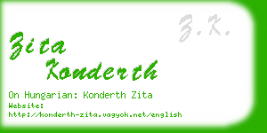 zita konderth business card